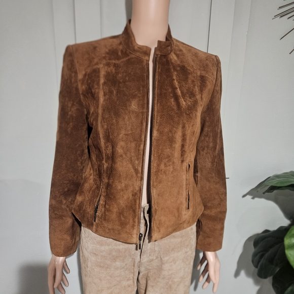 Vintage Valerie Stevens Suede Leather Jacket. Rich Brown. Size MP — 100% Leather - Picture 5 of 16